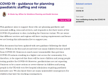 COVID-19 - guidance for planning paediatric staffing and rotas